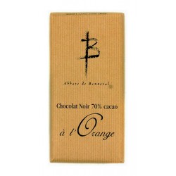 Tablette Chocolat noir 70% cacao à l’orange