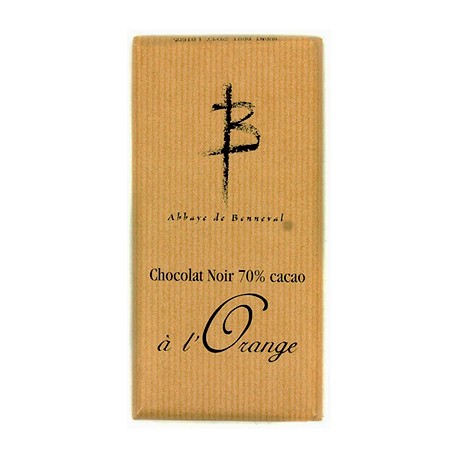 Tablette Chocolat noir 70% cacao à l’orange